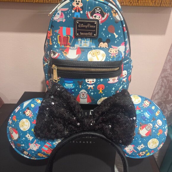 Loungelfy limited release minnie ears and backpack - Picture 1 of 16